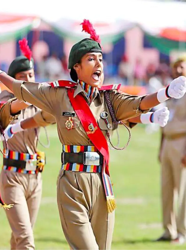 NCC cadets marching